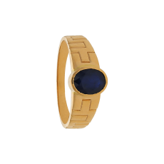 MAJESTIC MEN'S BLUE STONE GOLD RING